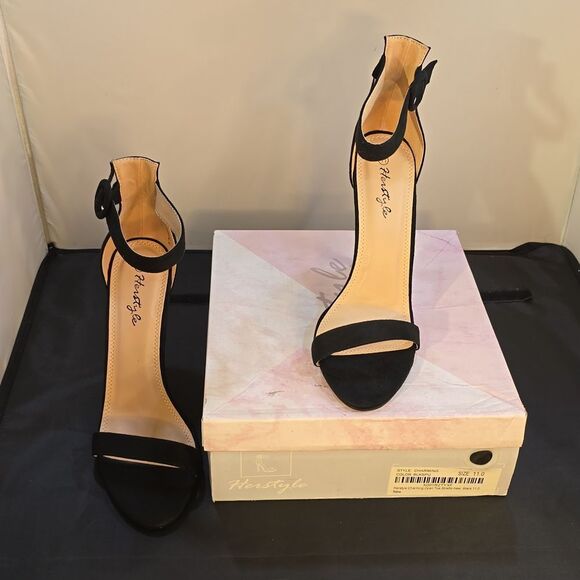 BRAND NEW HERSTYLE CHARMING- ANKLE STRAP ROUNDED BUCKLE OPEN TOE STILETTO HEEL - Picture 15 of 16